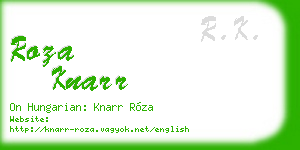 roza knarr business card