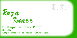 roza knarr business card